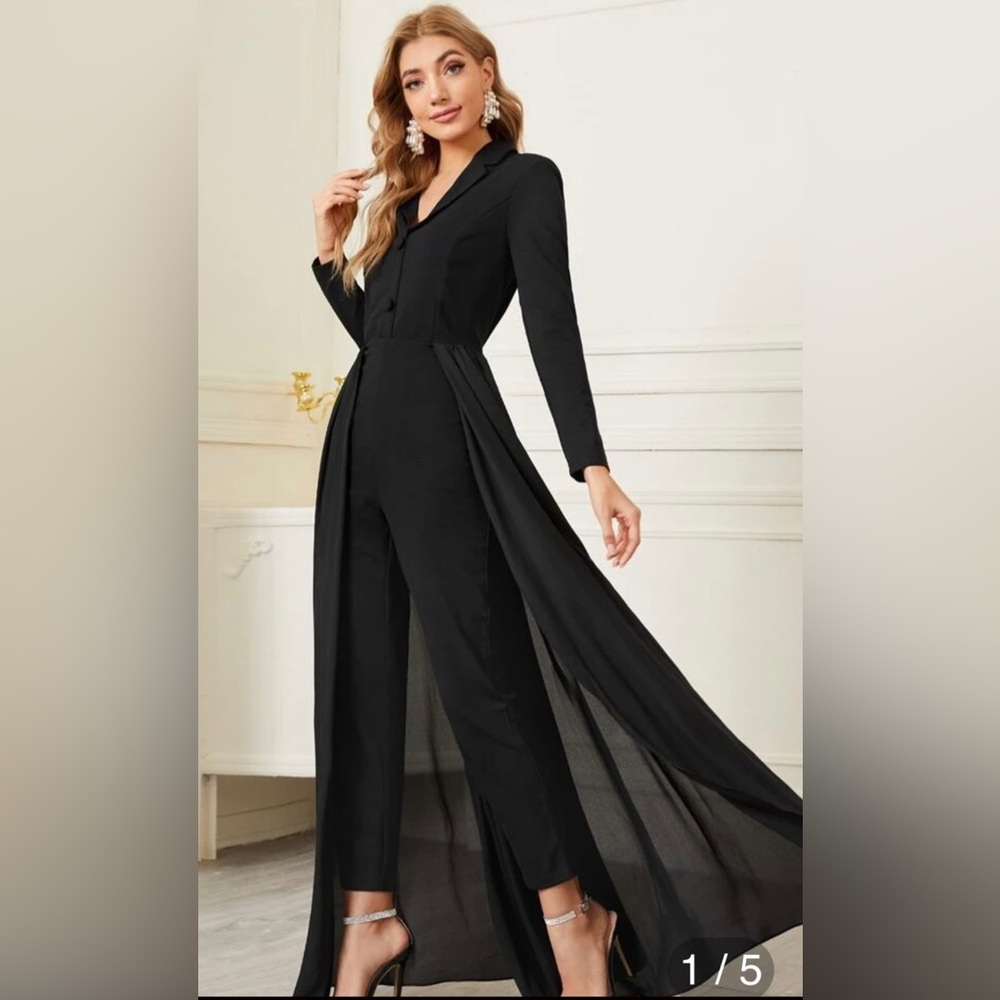 Jumpsuit with sheer train size 8